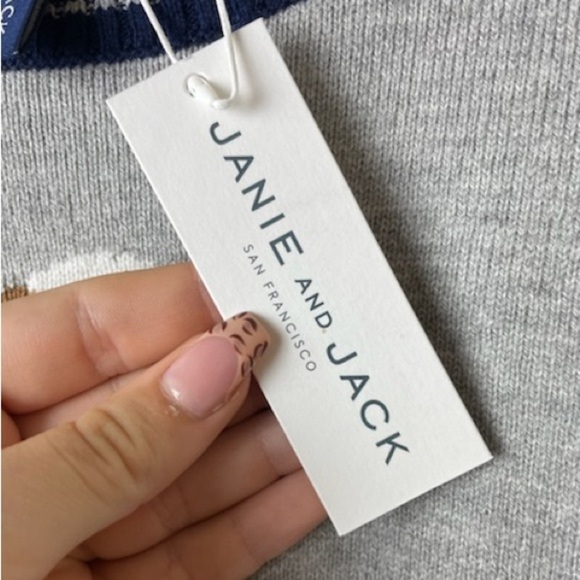 JANIE and JACK THE BULLDOG SWEATER Little boys Size 3 cozy - Picture 7 of 9